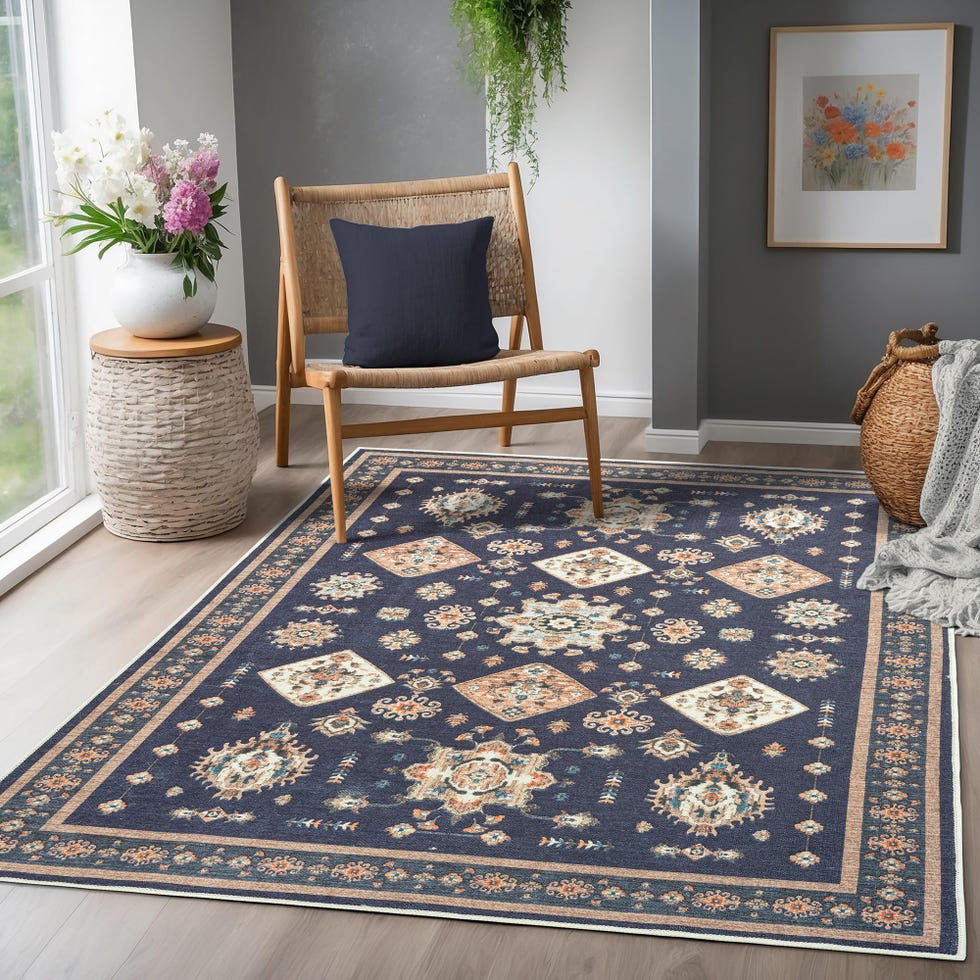 Machine Washable Area Rug with Non Slip Backing