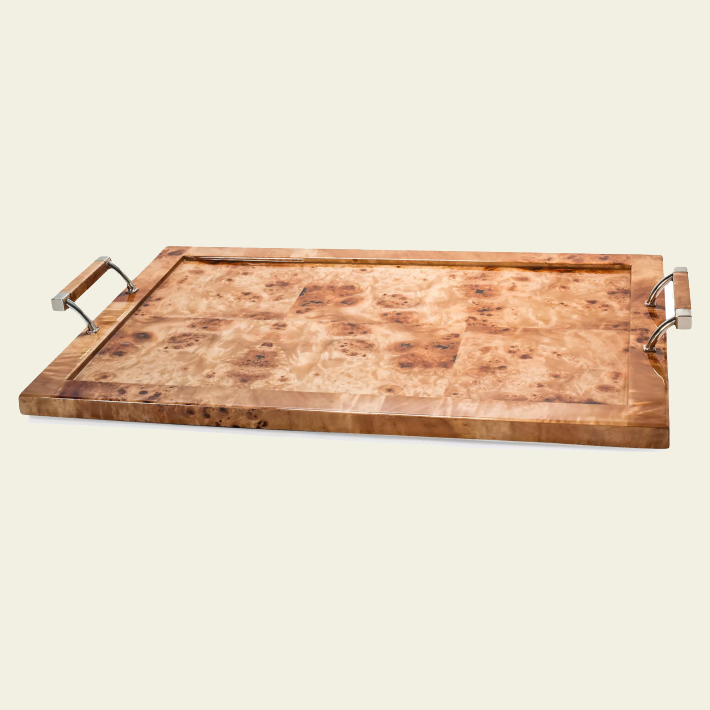 Burl Veneer Large Tray