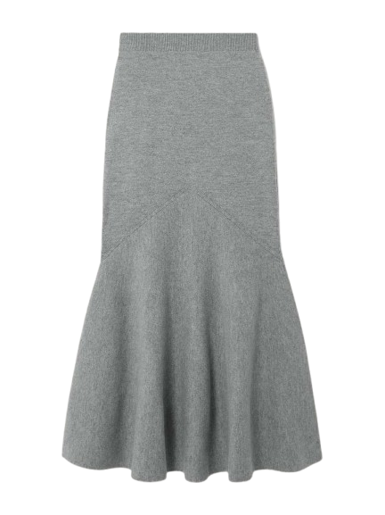 Wool-Blend Midi Skirt