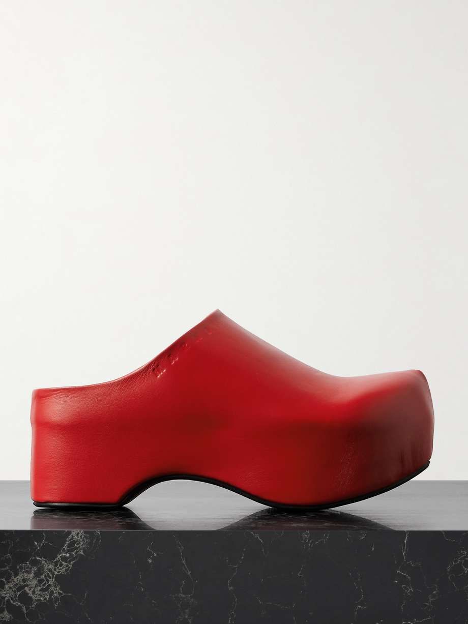 Sabot Leather Platform Clogs