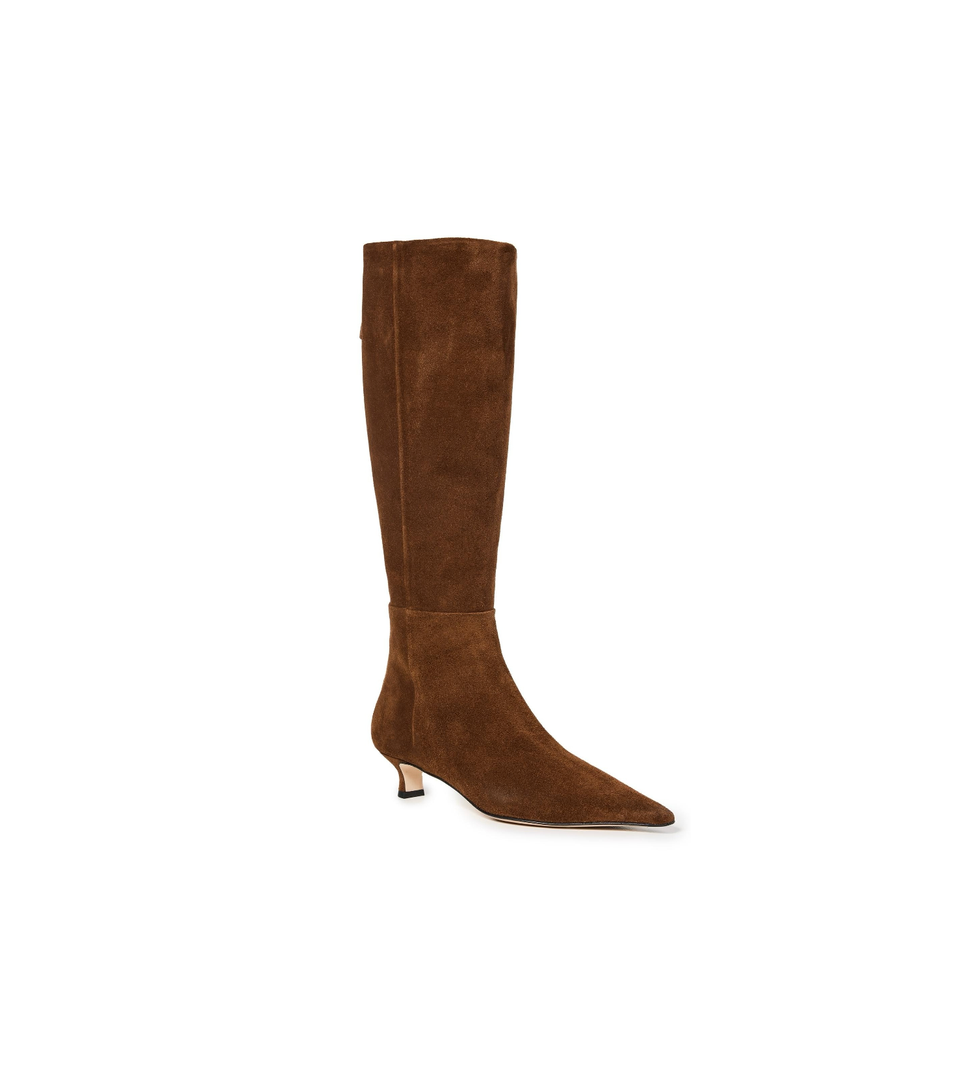 Zazie Cow Suede Leather Brown Boots