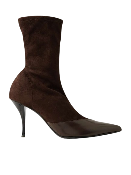 Vega Paneled Leather-Trimmed Suede Ankle Boots