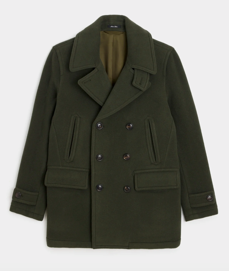 Vince Camuto Double Breasted Puffer Sleeve Pea Coat hotsell Military Inspire Green Large