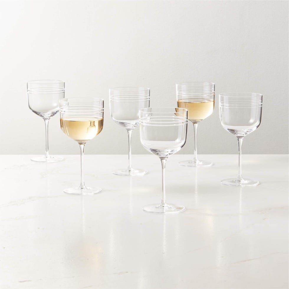 Noemie Etched White Wine Glasses (Set of 6)