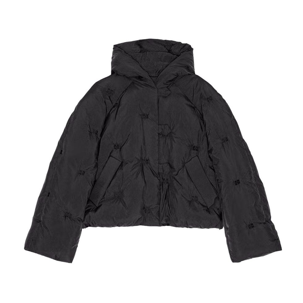Black Short Tech Puffer Jacket