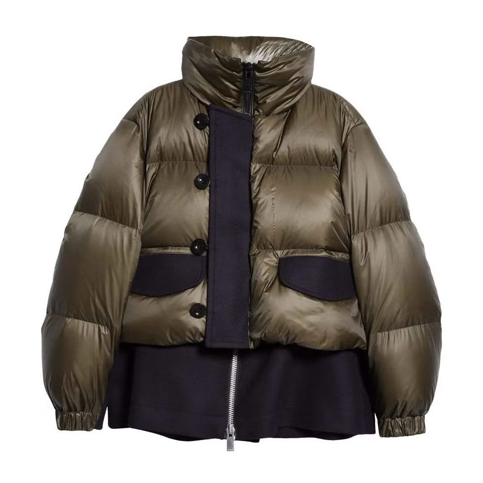Wool & Nylon Down Puffer Jacket