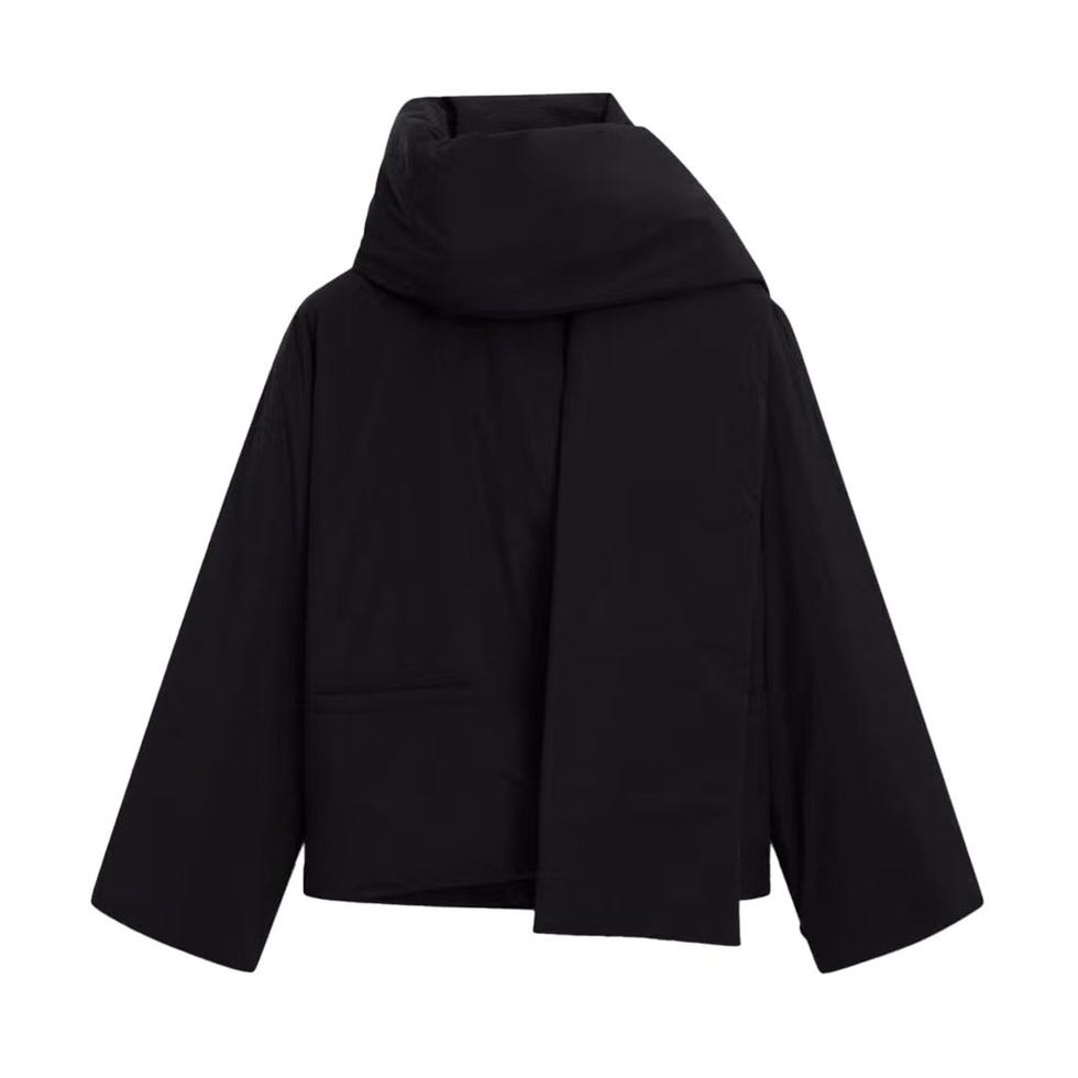 Quilted Jacket With Button Scarf