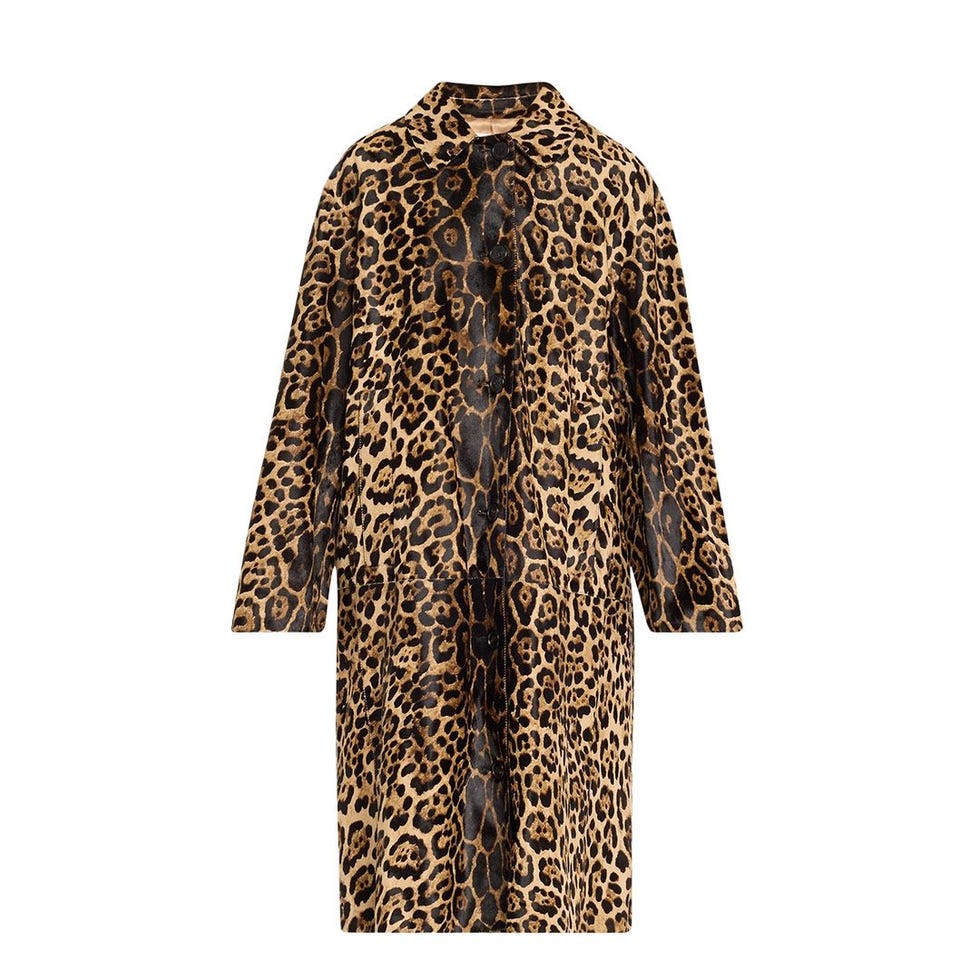 Oversized Jaguar-Print Coat