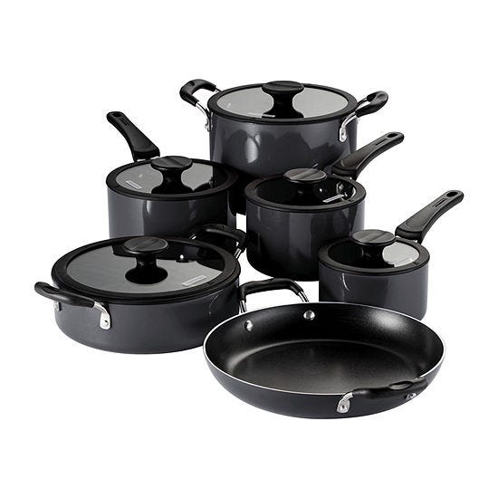 Nesting 11-Piece Aluminum Nonstick Cookware Set