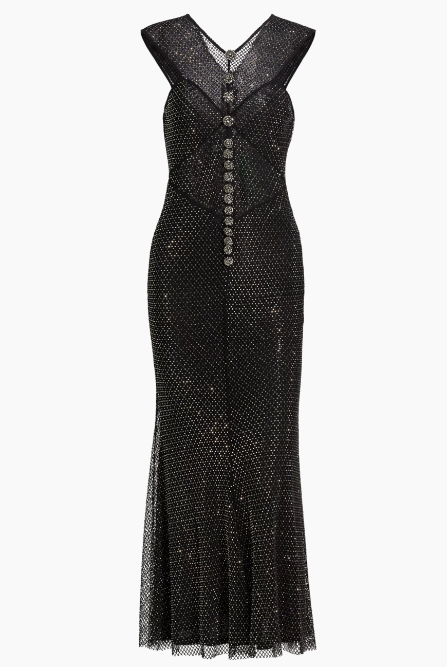 Hotfix Fishnet Midi-Dress