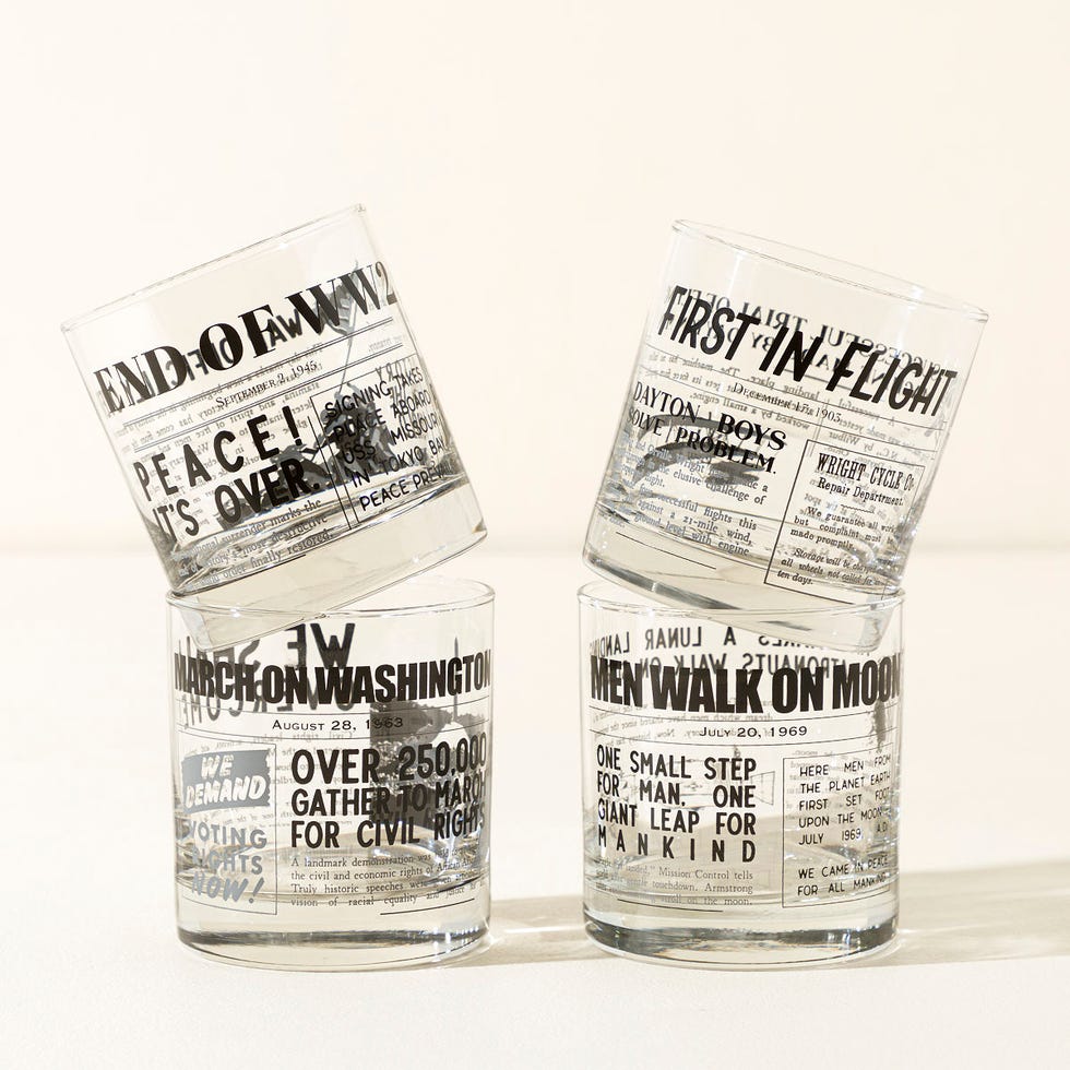 Headlines of History Whiskey Glasses