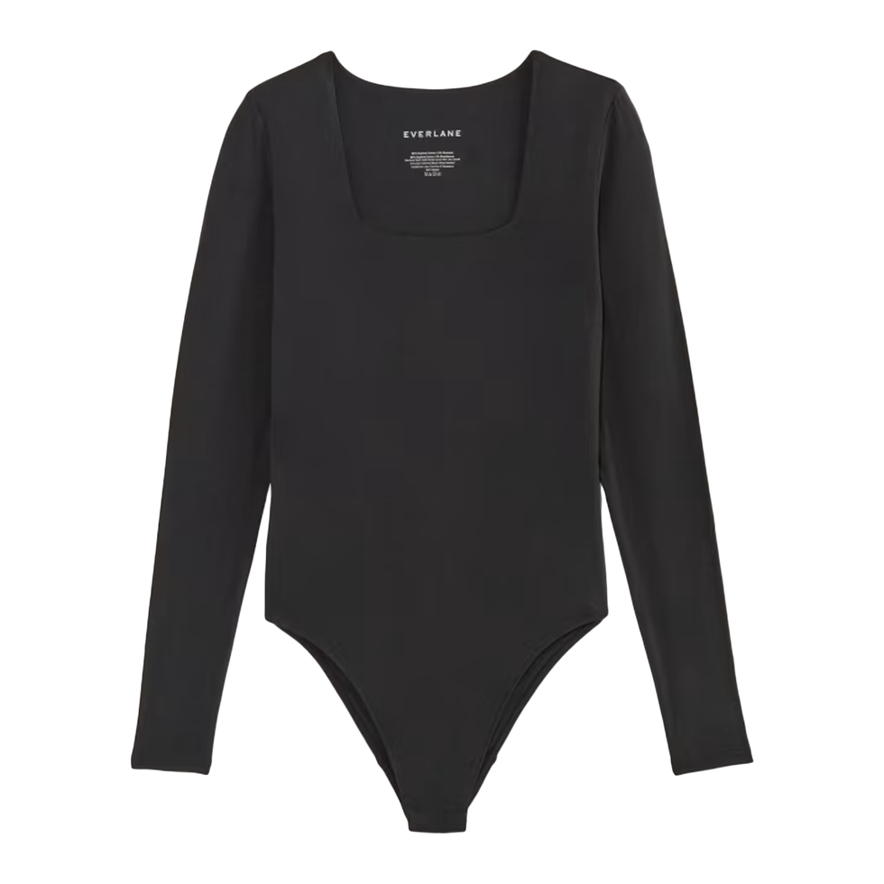 The Long-Sleeve Supima Square-Neck Bodysuit