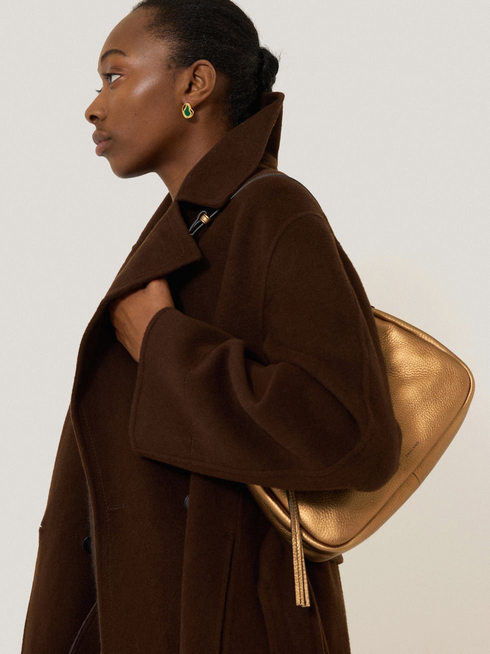 Leather Crescent Shoulder Bag