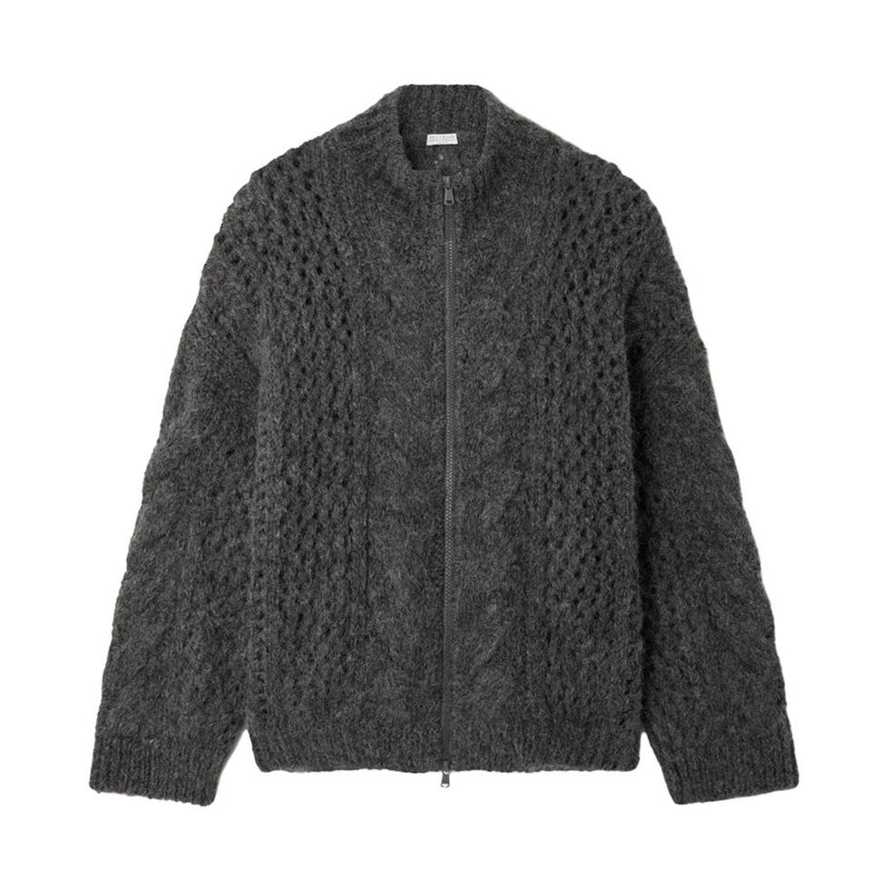 Open and Cable-Knit Cardigan