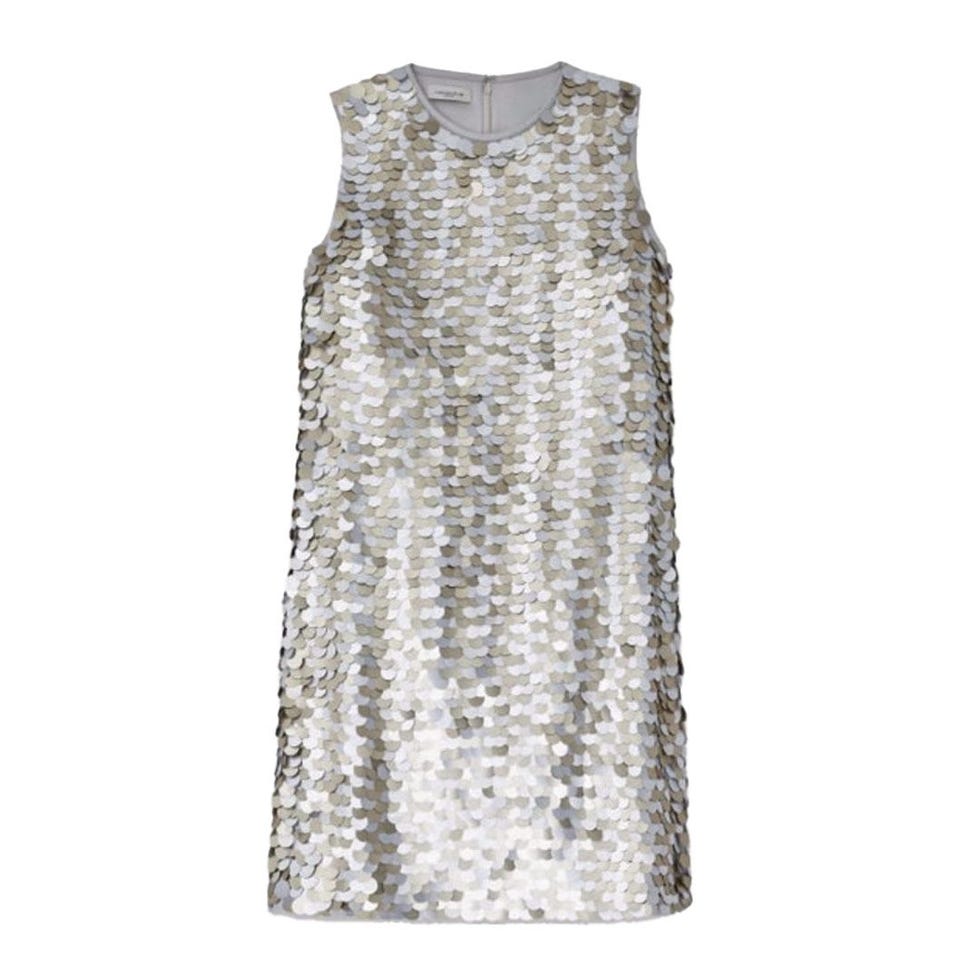 Hand-Placed Paillette Shift Dress