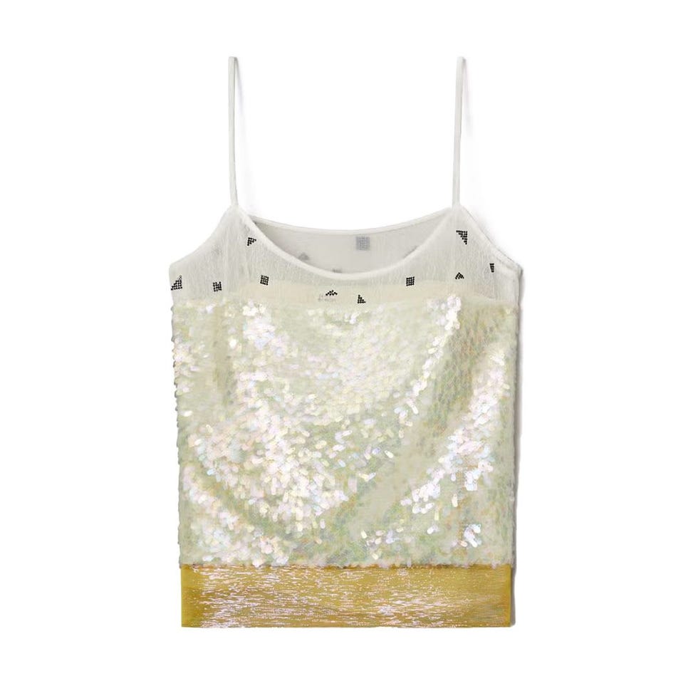 Embellished Lamé Slip Top