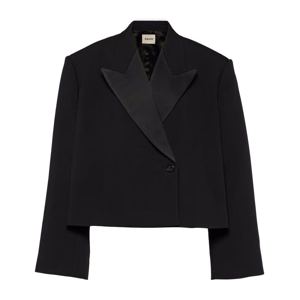 Raymond Cropped Satin Blazer