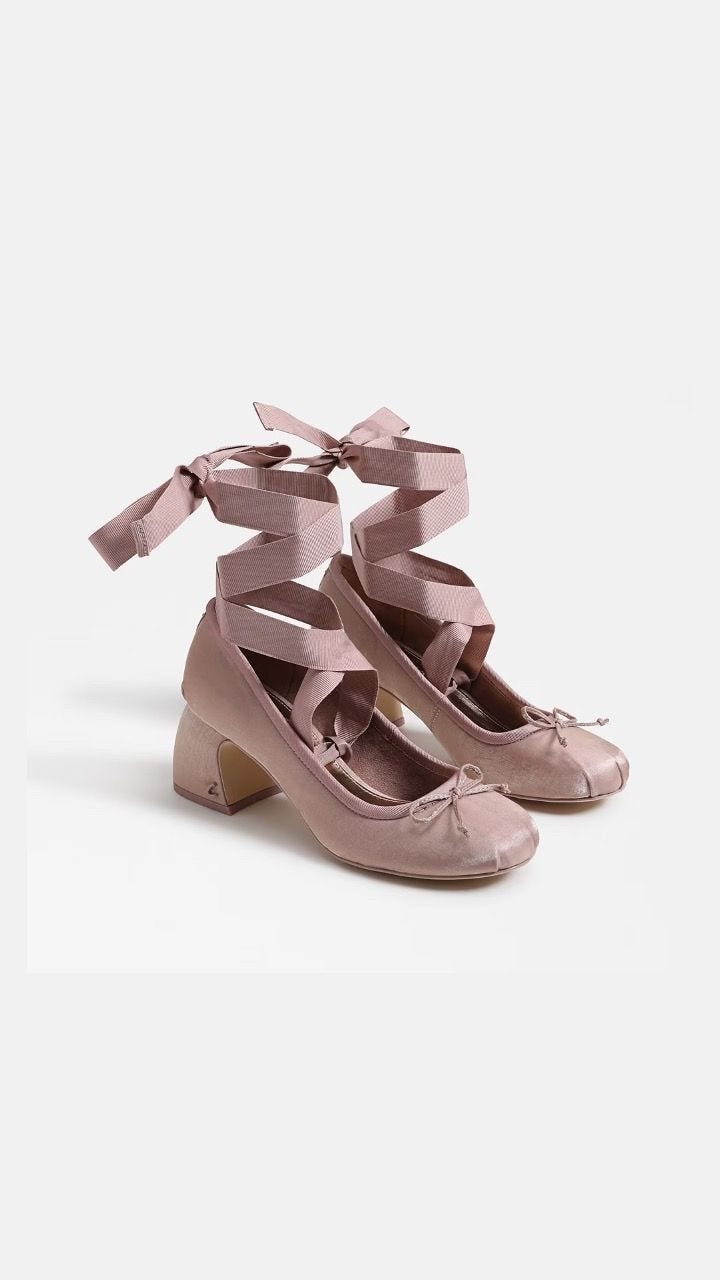 Della Wrap Up Block Heel Ballet