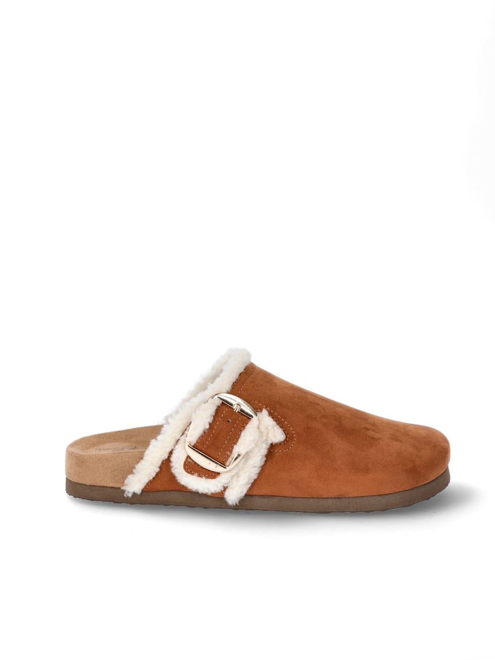 Faux Shearling Cozy Buckle Clogs
