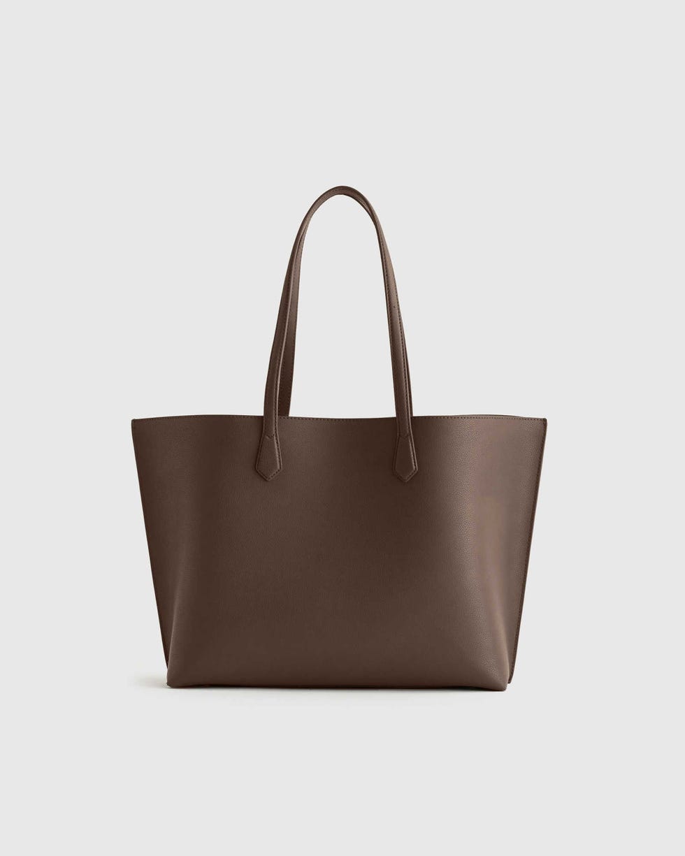 Italian Leather Triple Compartment Shopper Tote