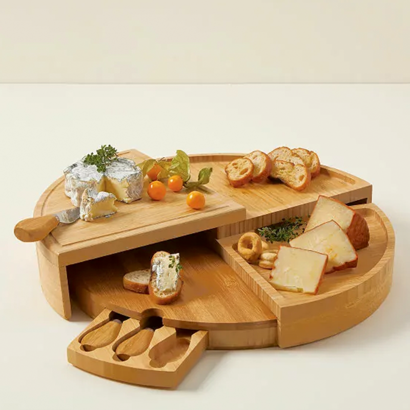 Compact Swivel Cheese Board with Knives