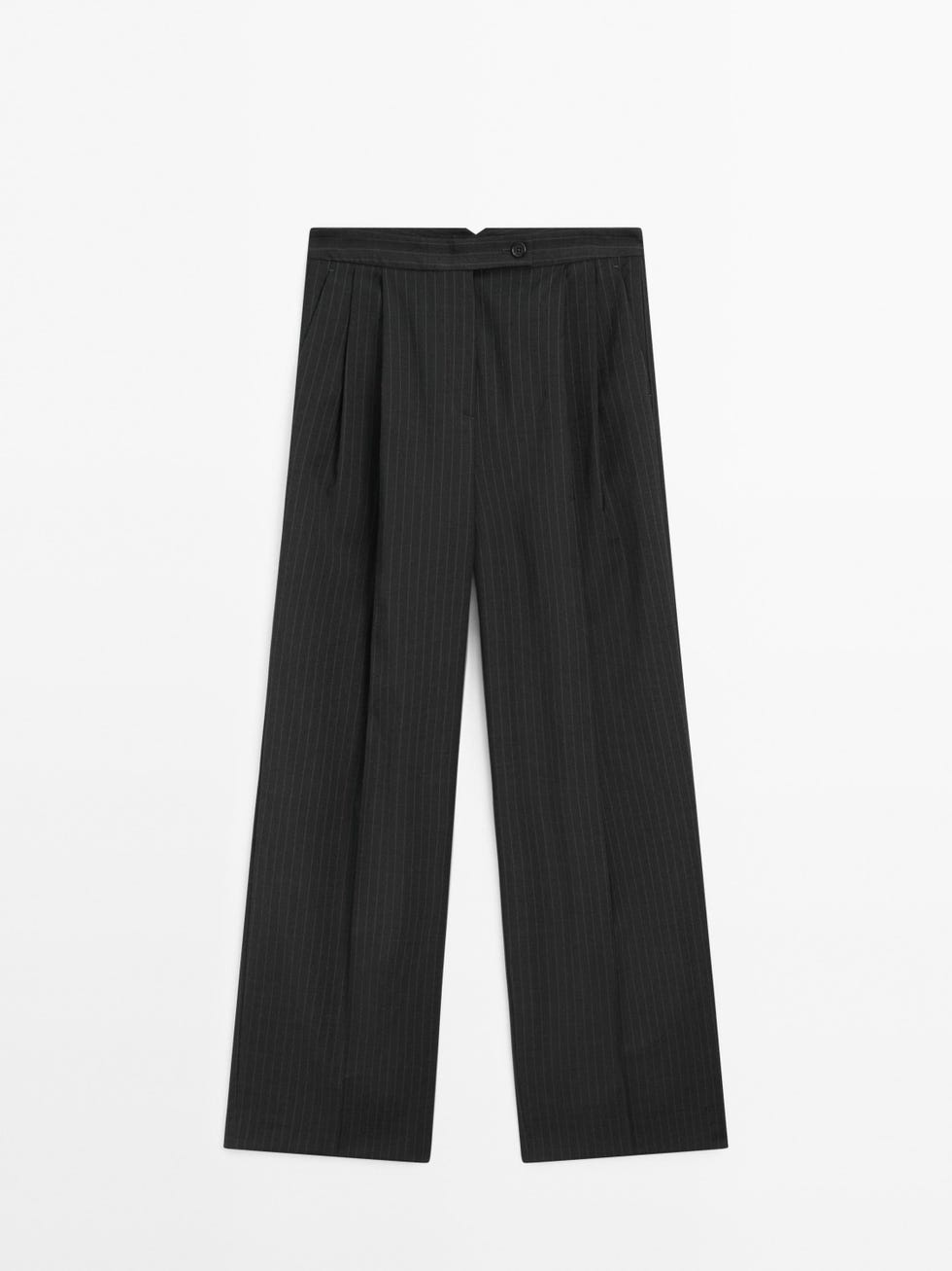 Pleated pinstripe trousers