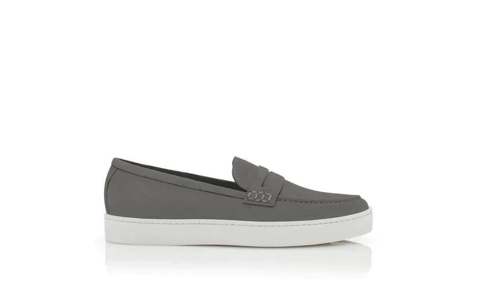 Ellis Grey Suede Slip On Loafers