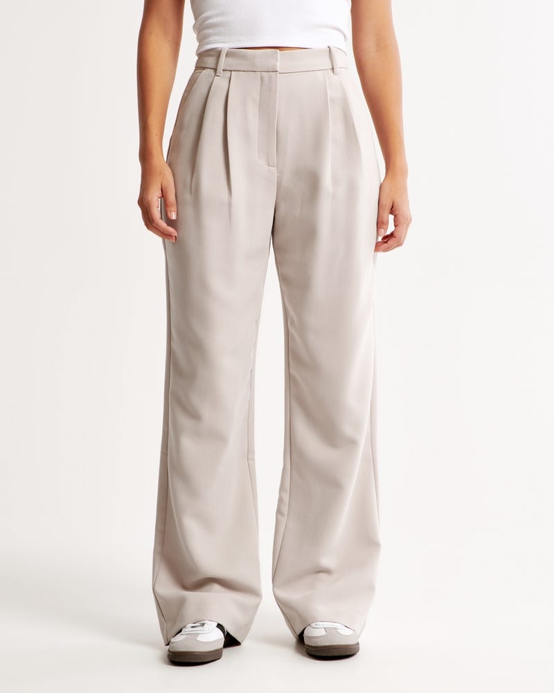 Curve Love A&F Sloane Tailored Wide Leg Pant