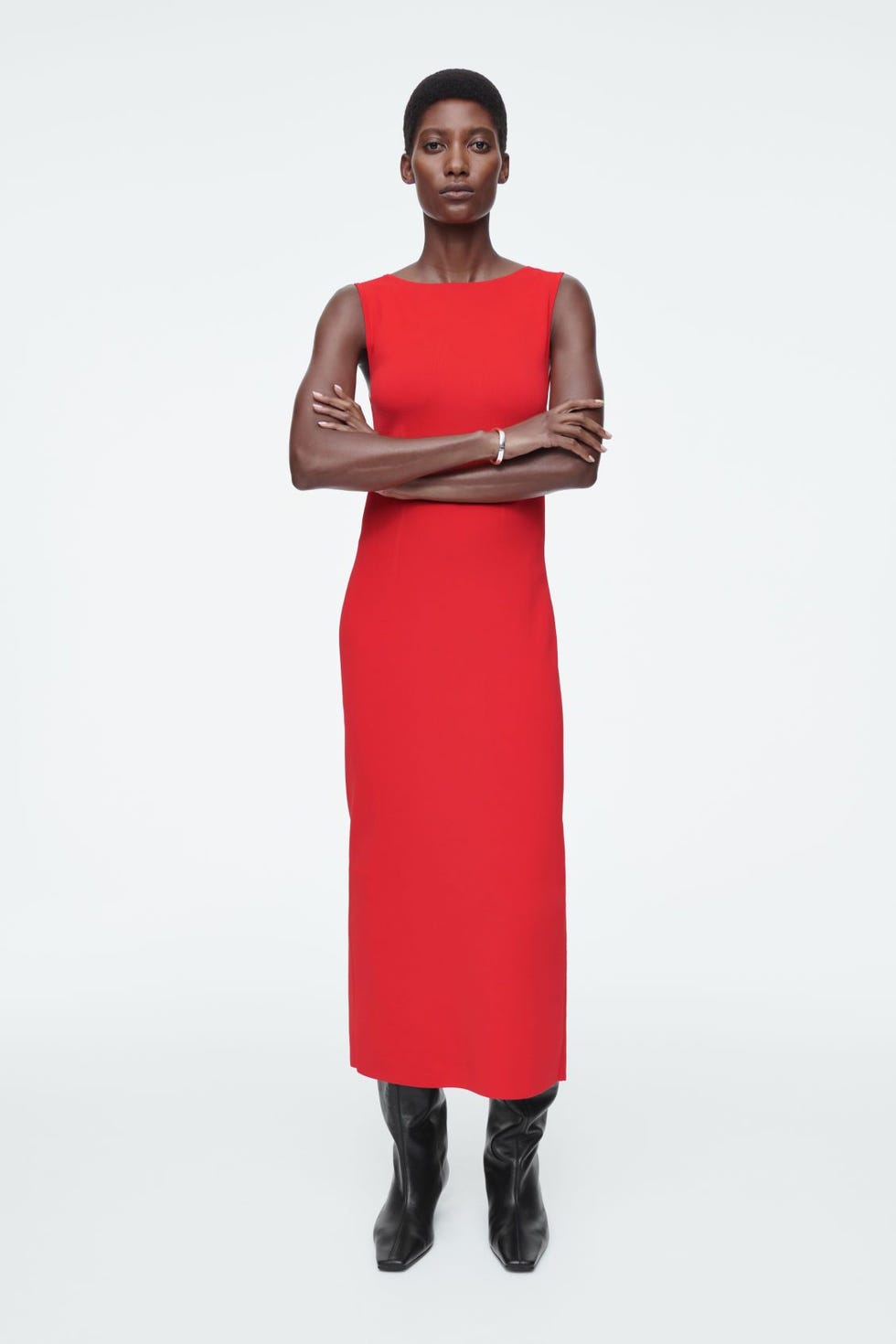 Corset-detail maxi dress