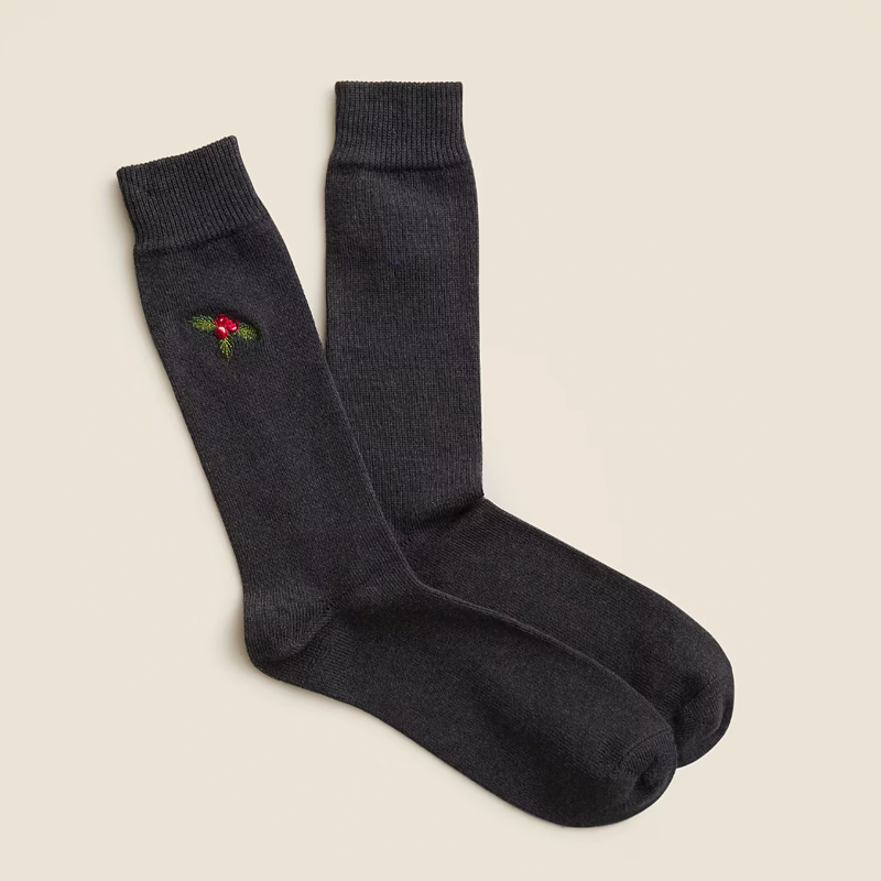 Cotton-Blend Holly Critter Socks