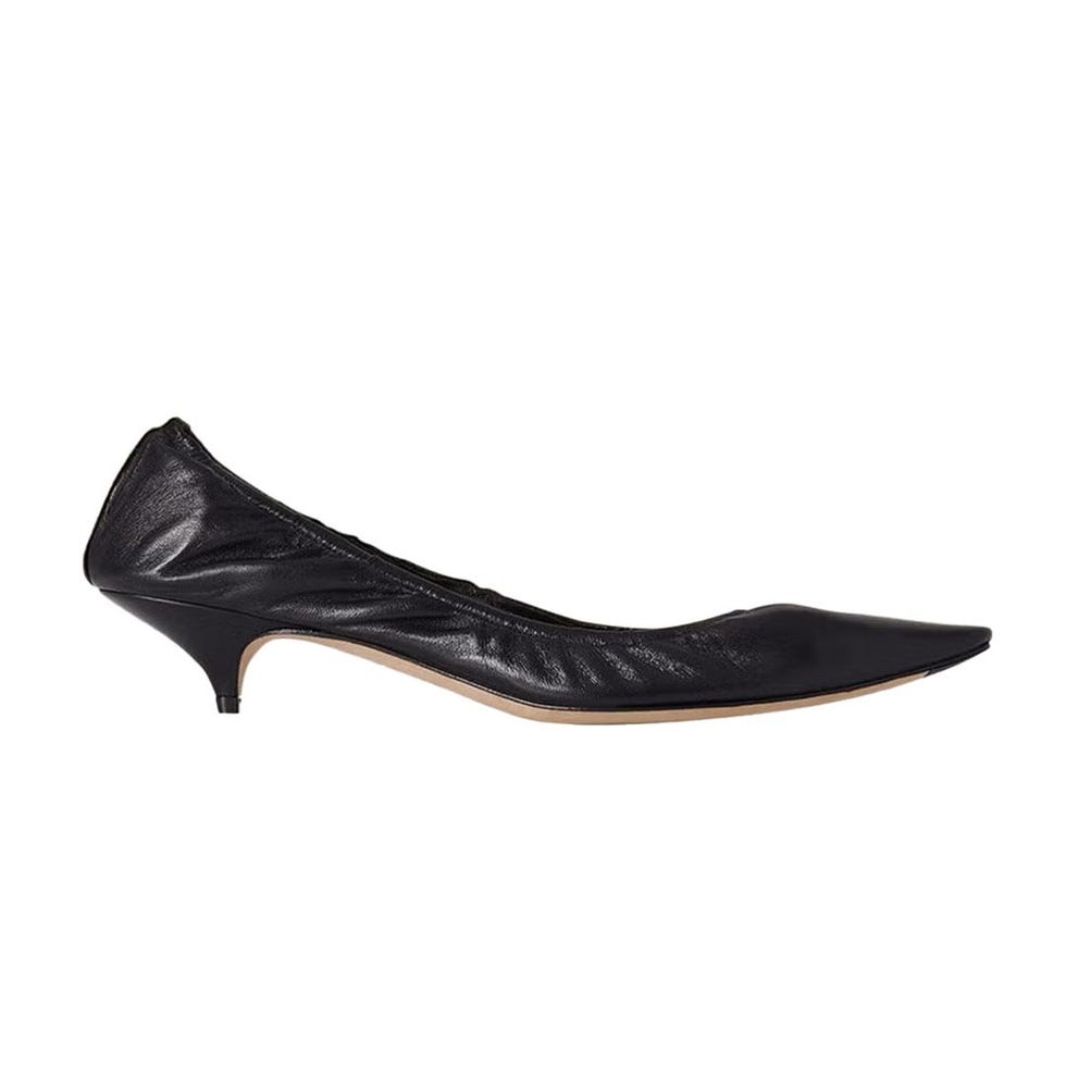 Liisa Leather Kitten-Heel Pumps