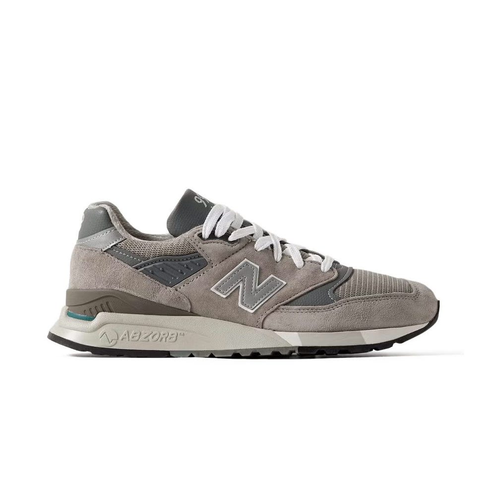 998 Core Rubber-Trimmed Leather, Mesh and Suede Sneakers