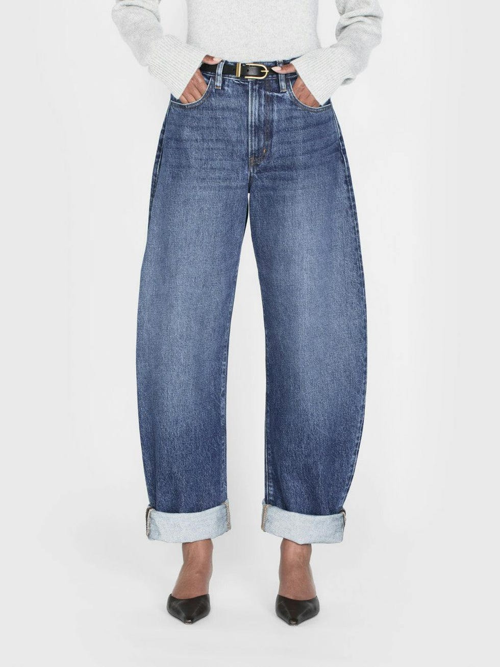 The Bubble High-Rise Barrel Jeans