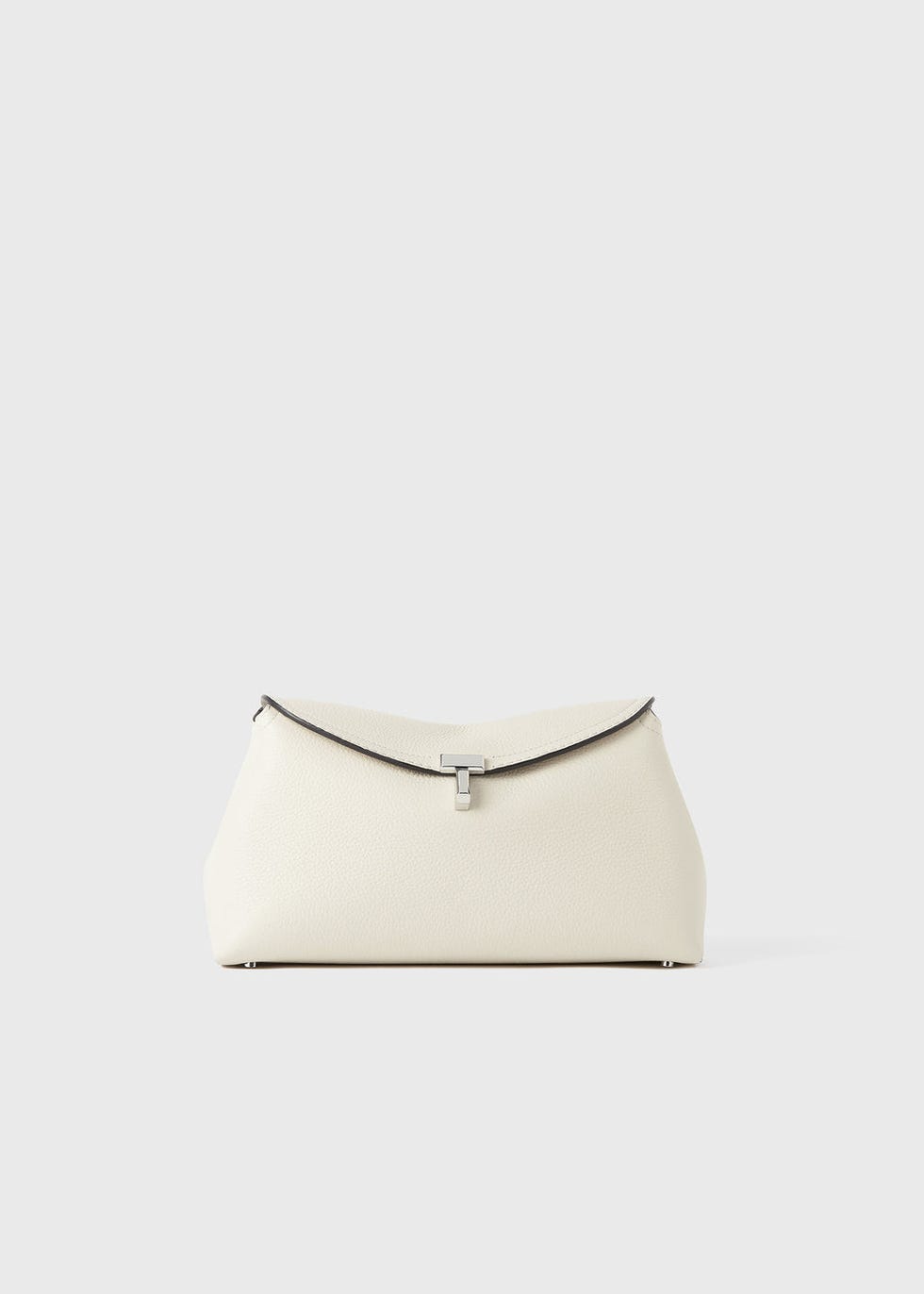 T-Lock Grained-Leather Clutch