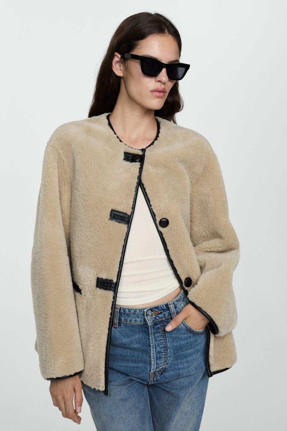 Fur-Effect Coat with Appliqués Fur-Effect Coat with Appliqués