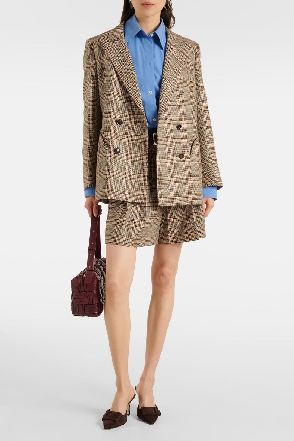 Jealousy Everynight Checked Silk Blazer Jealousy Everynight Checked Silk Blazer