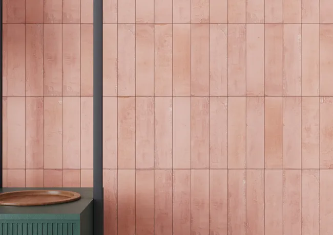 Azulejo cerámico rosa