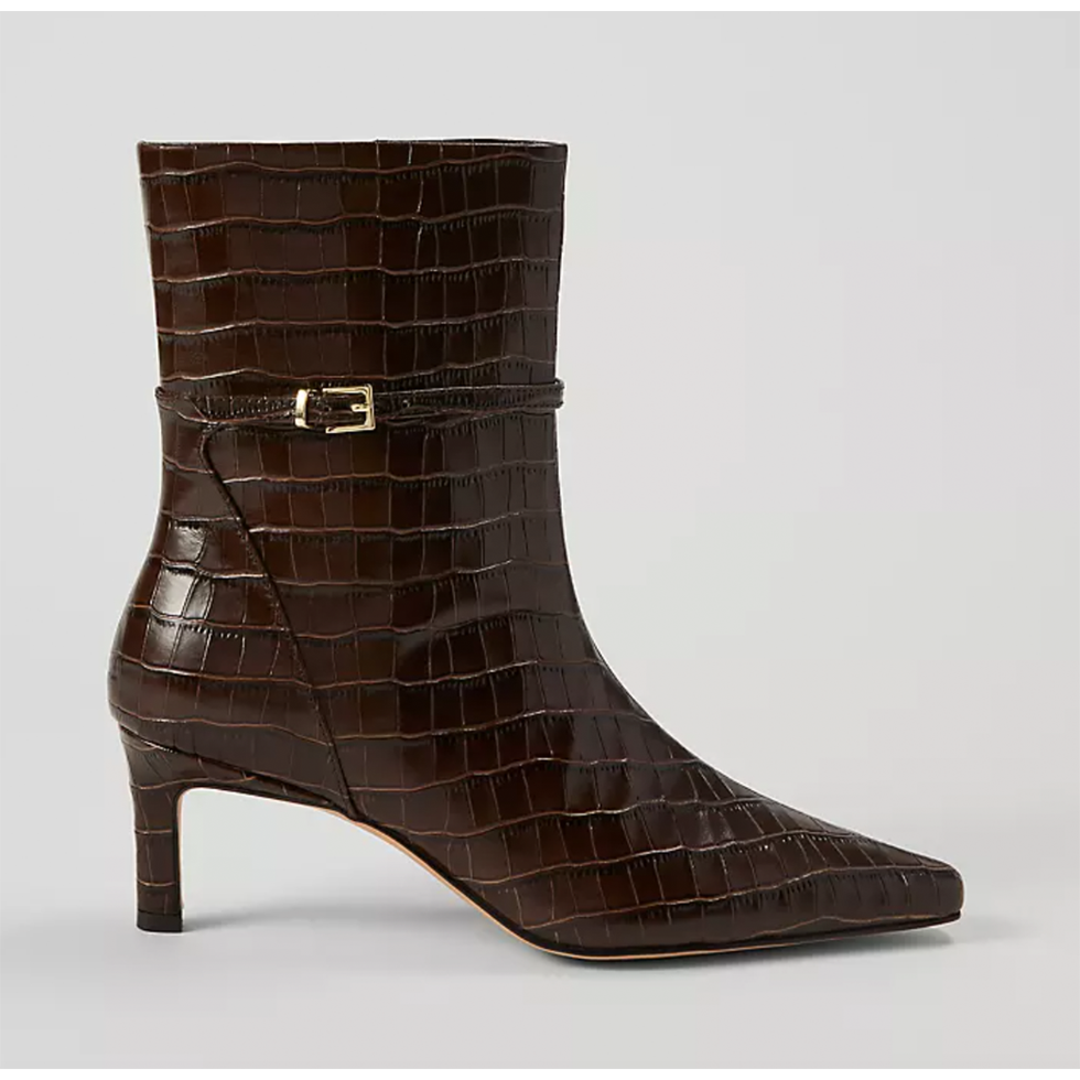 Ankle Chain Croco Bootie