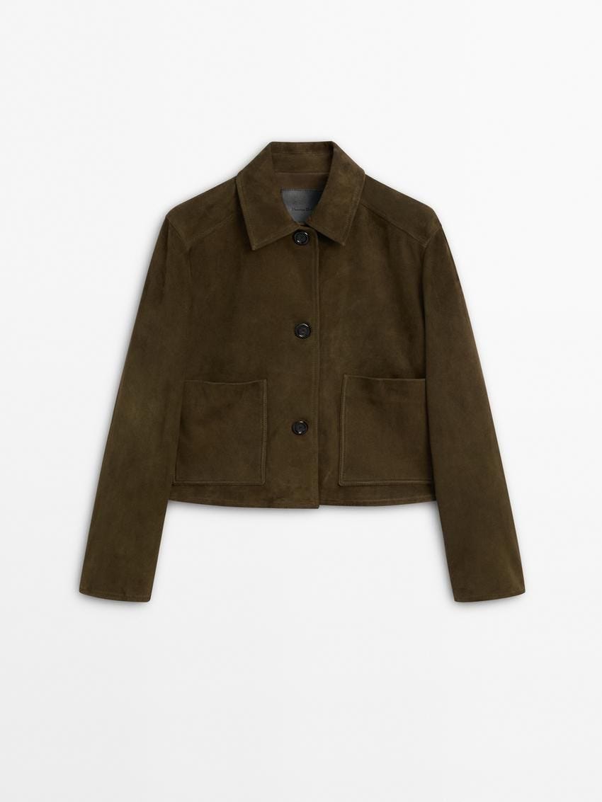 Chaqueta de ante marrón