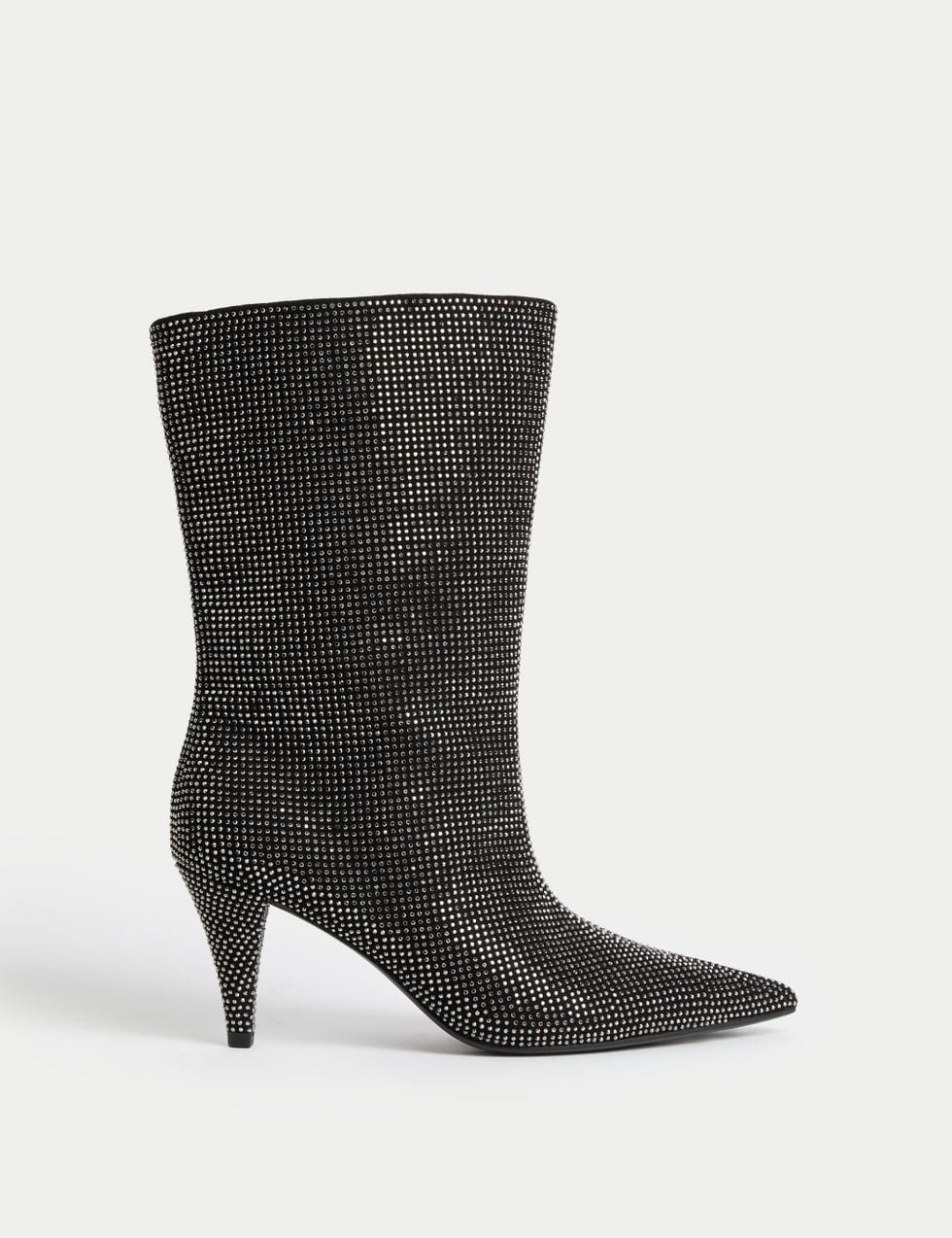 Studded Kitten Heel Boots
