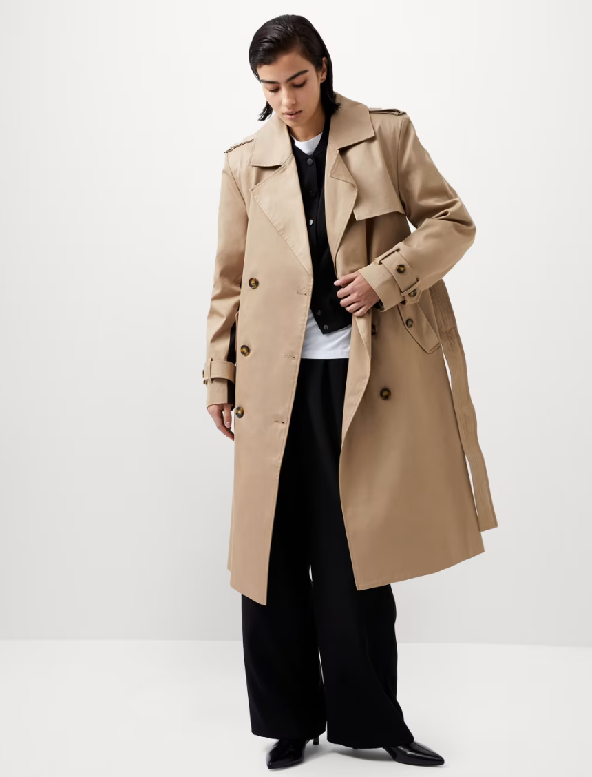 Twill Oversized Longline Trench Coat