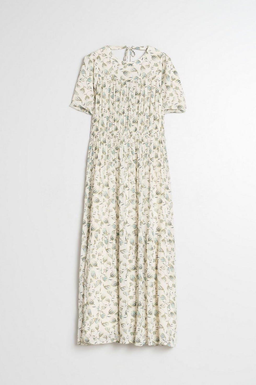 Maxivestido con print floral realizado en gasa de viscosa orgánica