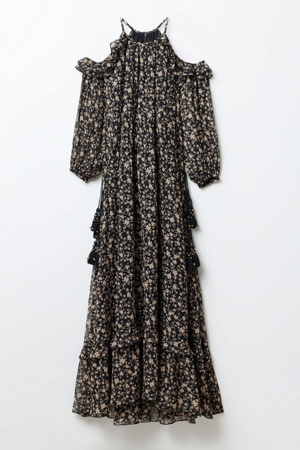 Vestido largo de estilo bohemio con hombros descubiertos