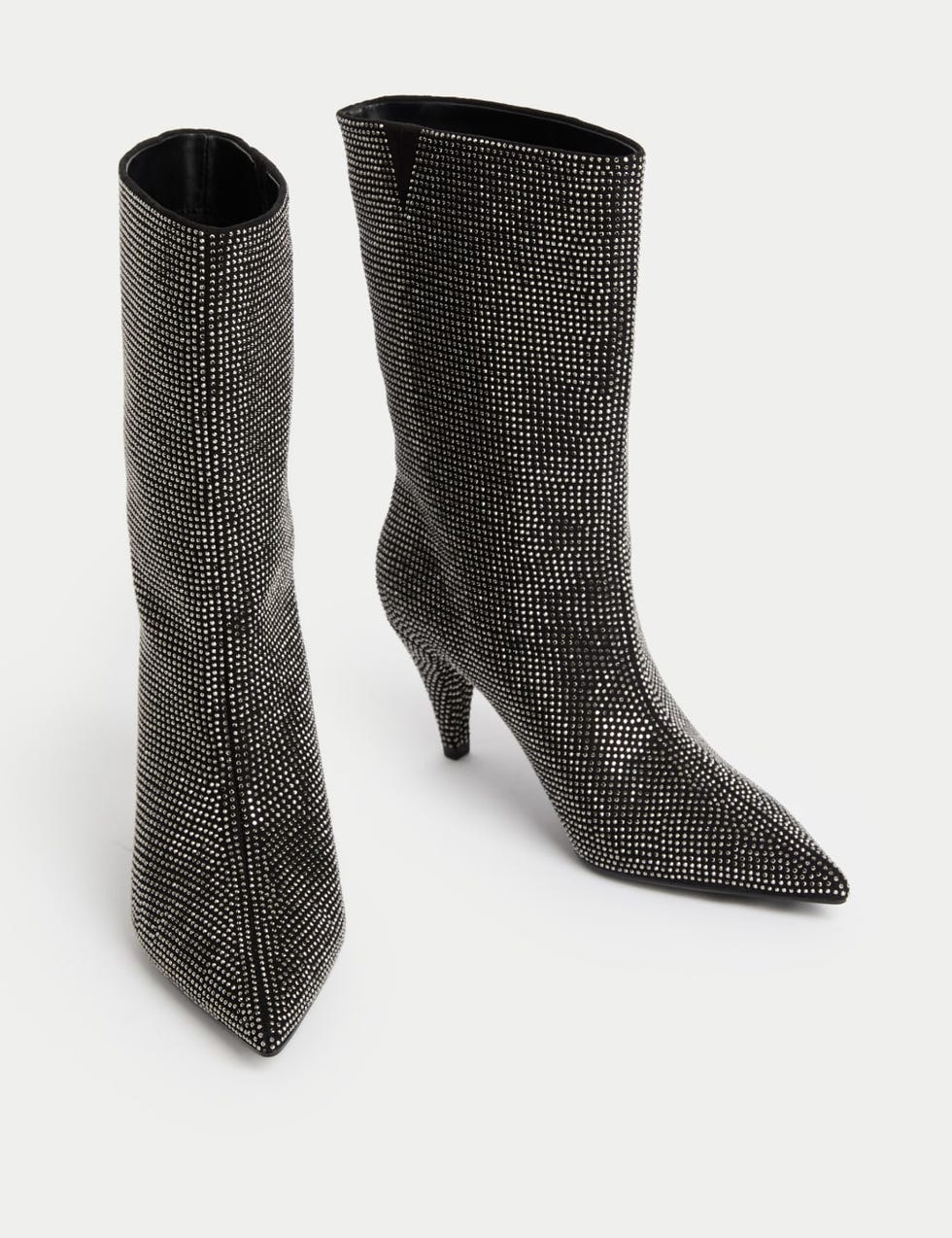 Studded Kitten Heel Boots