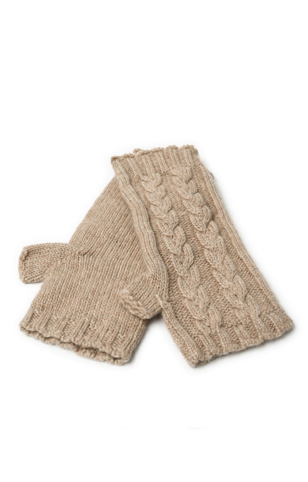 Ladies 3-Ply Cashmere Cable Wristwarmer