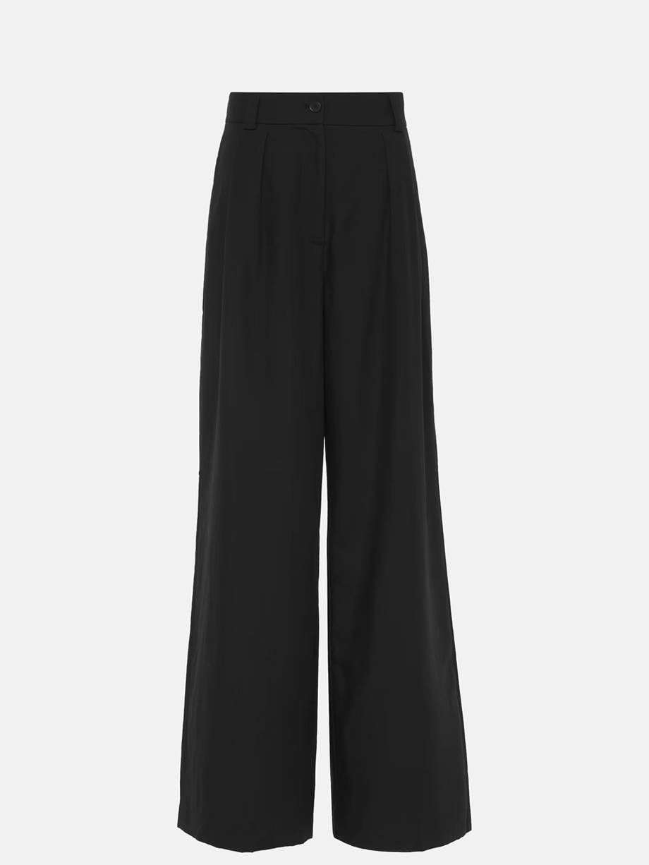Forest wool-blend wide-leg pants