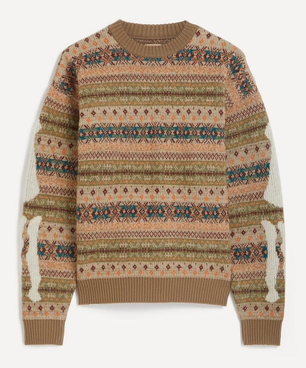 7G Wool Fair Isle BONE Jumper