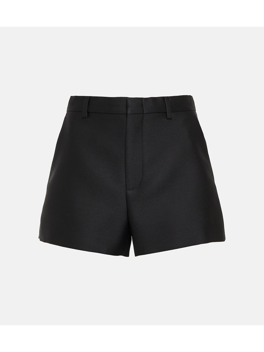 Wool and silk gabardine shorts