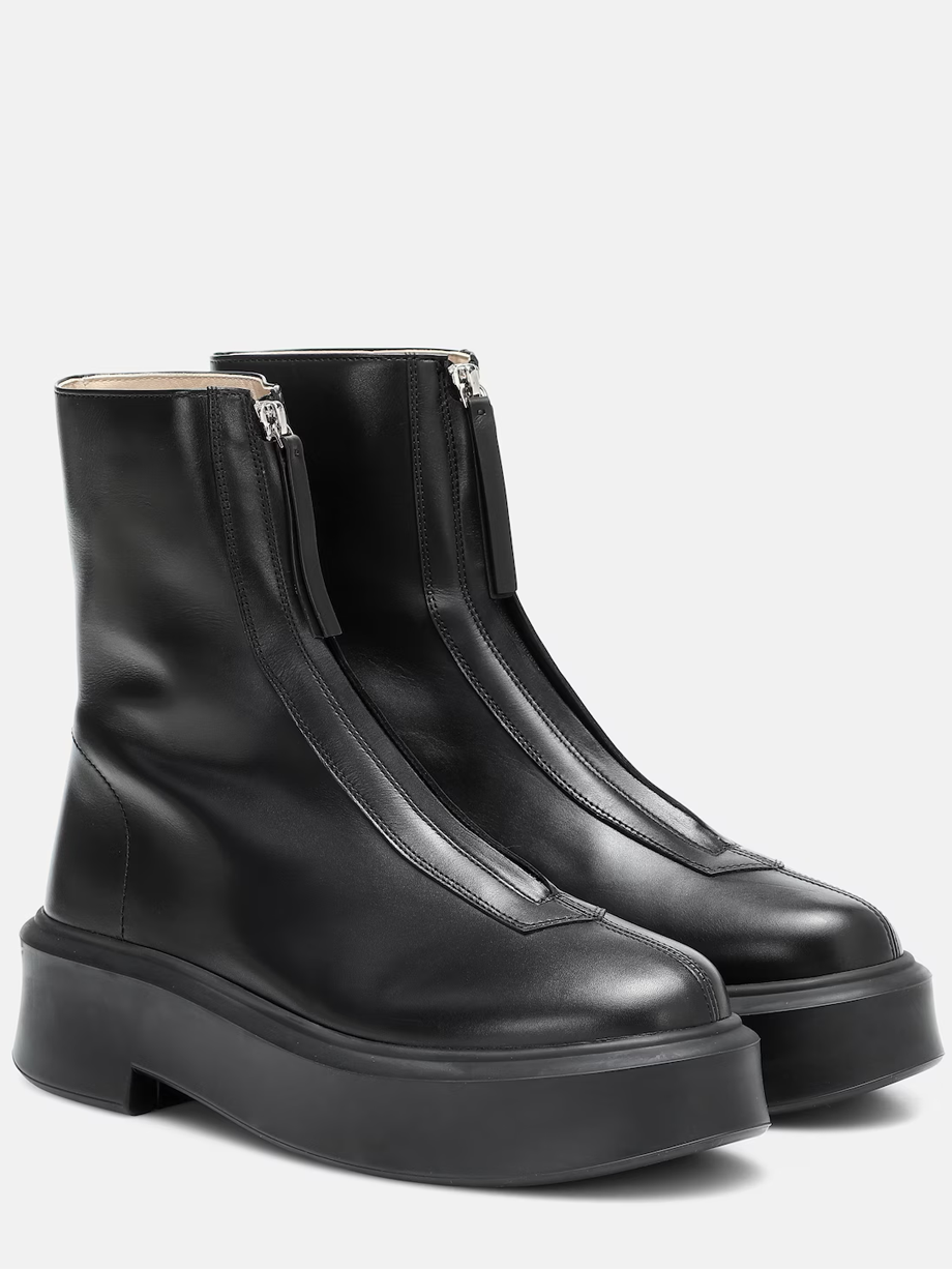 Zipped 1 leather ankle boots