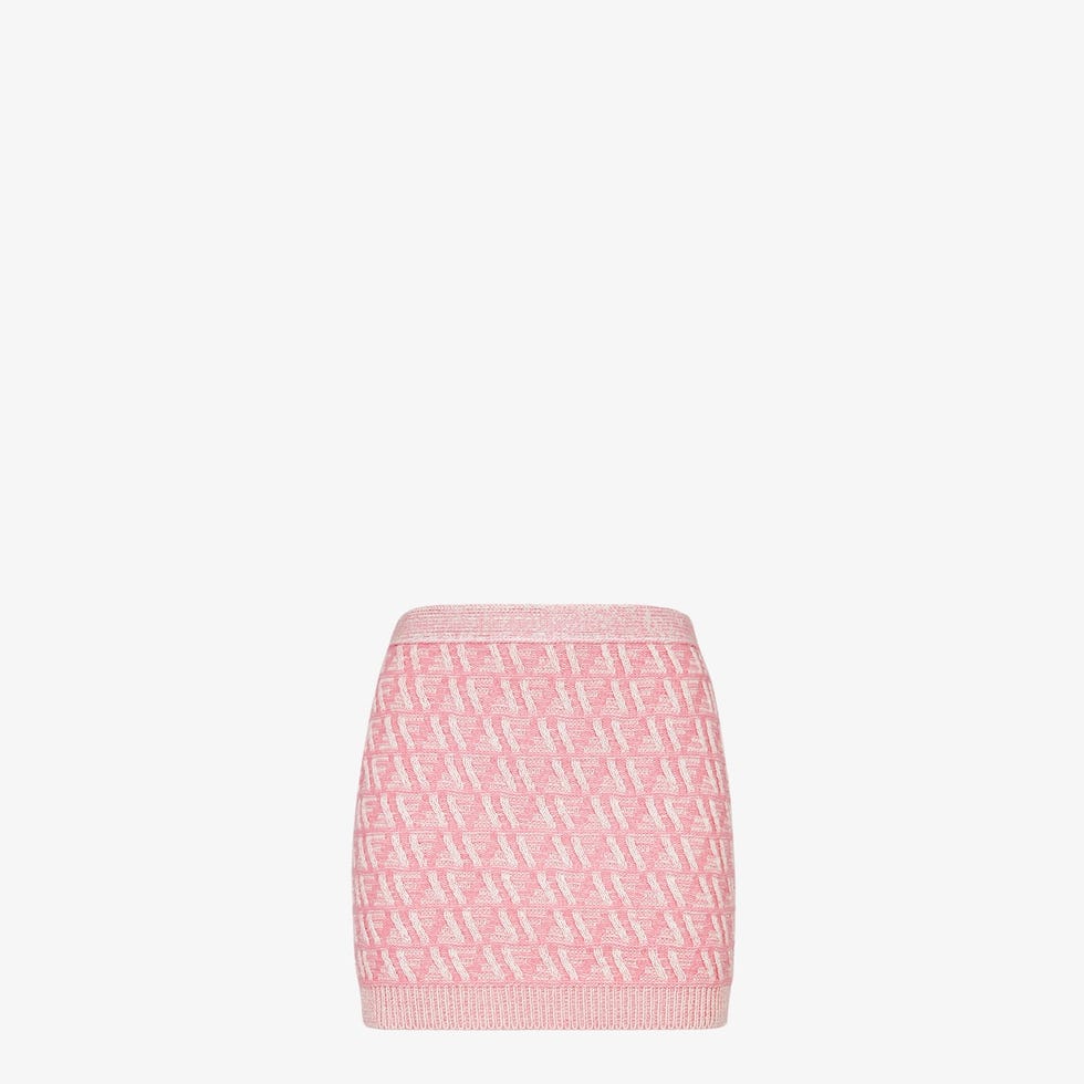 Lunar New Year Pink Cashmere and Wool Mini-Skirt